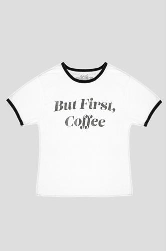 But First Coffee Tee BLACK