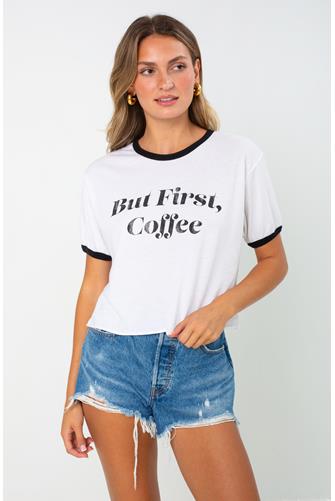 But First Coffee Tee BLACK