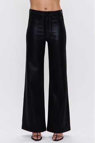 Lana - High Rise Ultra Wide Leg COATED NOIR