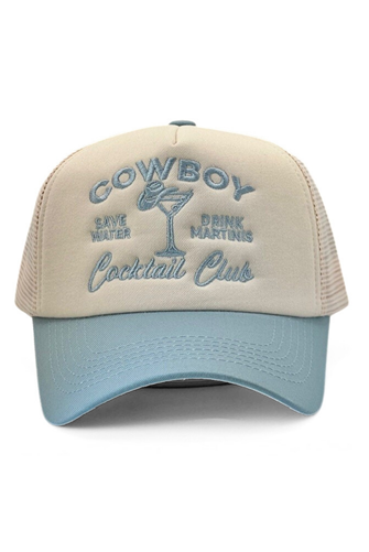 Cowboy Cocktail Club Embroidered Trucker BEIGE/DUSTY BLUE