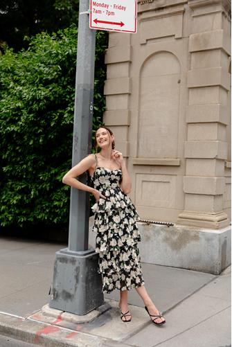 Farrah Tiered Maxi Dress BLACK MULTI