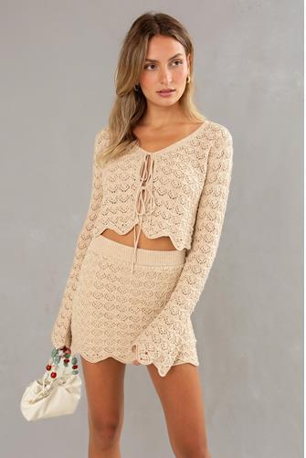 Andrea Two Tie Cardigan NATURAL