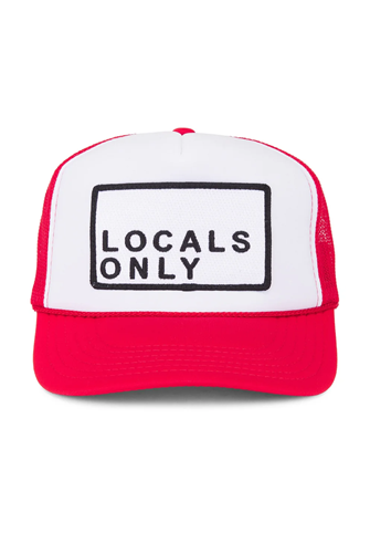 Locals Only Trucker Hat red split