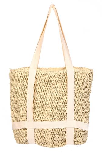 Straw Braided Hat Carrier Tote BEIGE