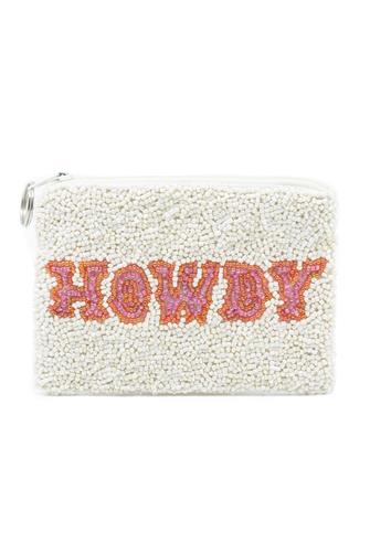 Howdy Coin Purse IVORY/PINK/SHINY GOLD