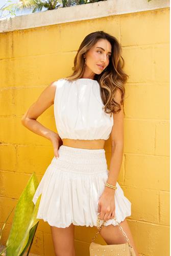 Bari Poplin Top WHITE