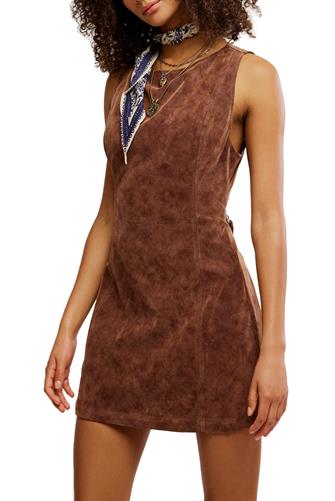 Atlas Suede Mini Dress CHICORY COFFEE