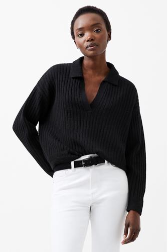 Wide Rib Polo BLACK