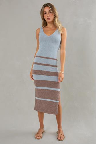 Kelly Slim Maxi Dress BROWN MULTI