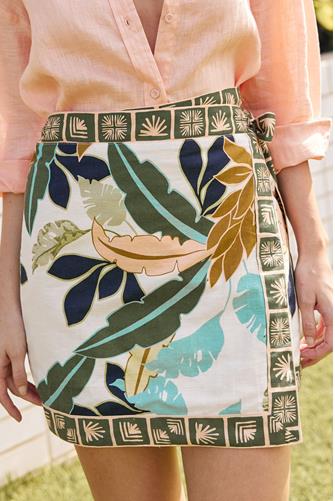 Tropical Wrap Skirt print