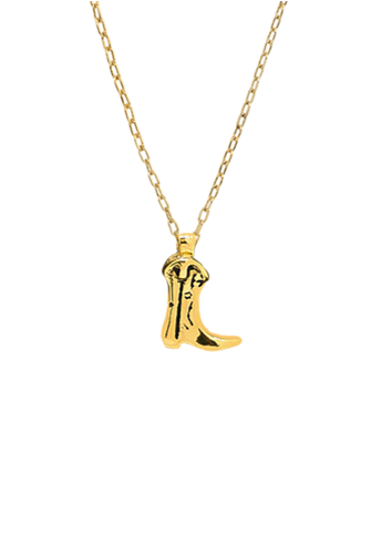 Gold Dipped Western Boots Necklace GOLD