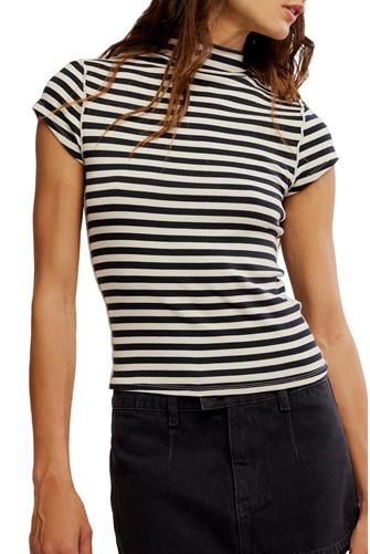 Lola Stripe Tee Black & White Stripe