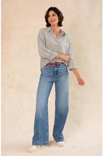 Molly Striped Button Down BLACK STRIPE