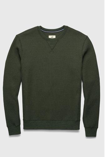 Waffle Thermal Crewneck GREEN HEATHER