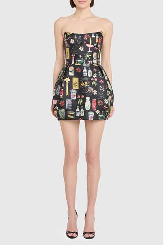 Bowery Mini Dress BLACK TREASURE PRINT