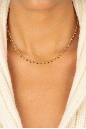 Solid Dangling Discs Cuban Link Necklace GOLD