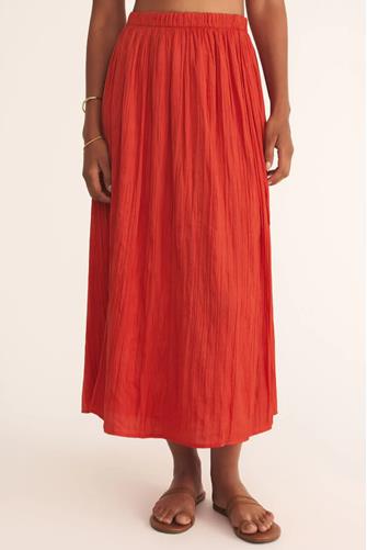 Nicoline Crinkle Midi Skirt CABANA RED