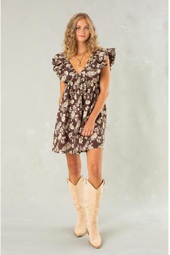 Dorothea Dress BROWN FLORAL