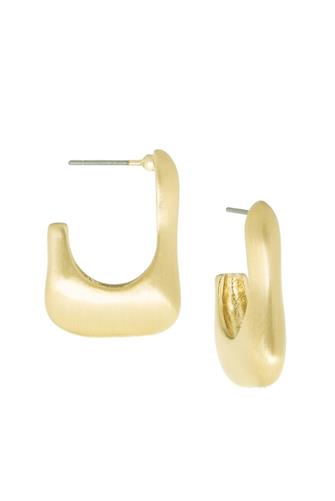 Satin Finish Rectangular Hoop GOLD