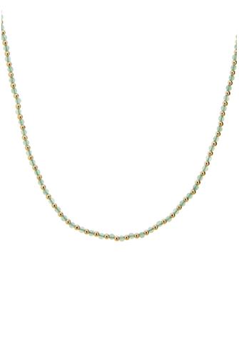 Semi Precious Beaded Necklace GOLD/GREEN JADE