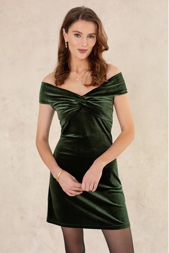 Binx Velvet Dress Hunter Green Velvet