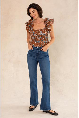 Velvet Binx Top BROWN IRIS FLORAL