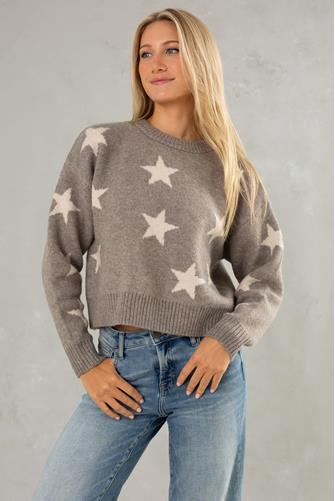 Savannah Star Sweater GREY WHITE