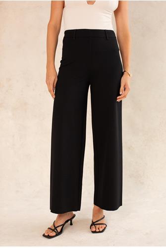 Erin High Waist Wide Leg Ponte Pant BLACK
