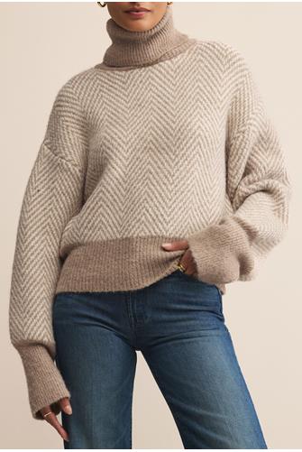 Balkan Funnel Neck Sweater SMOKED HEATHER