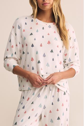 Alpine Tree Long Sleeve Top WHITE