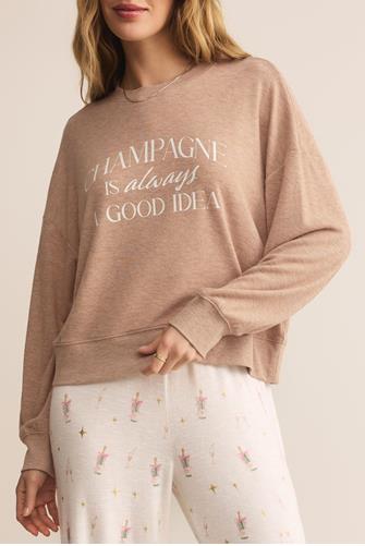 Champagne Long Sleeve Top ICED COFFEE