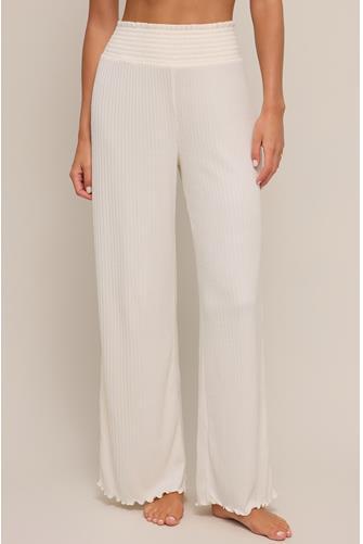 Dawn Smocked Rib Pant bone