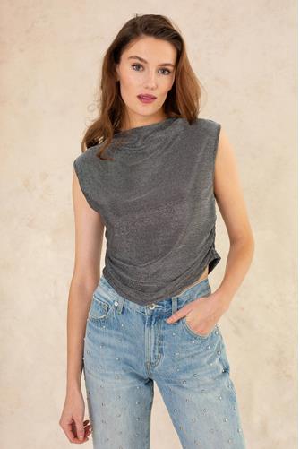Camille Lurex Top SILVER SPARKLE