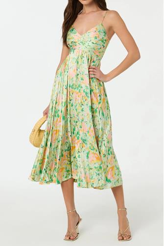 MAEVE MIDI DRESS LIGHT GREEN FLORAL