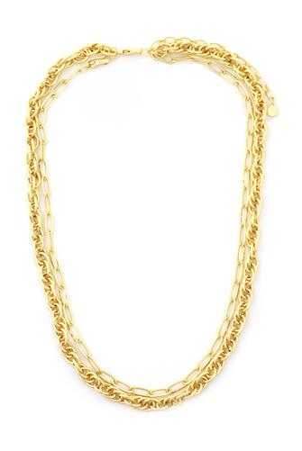 16 In 2 Layer Neck Gold Chain Design GOLD