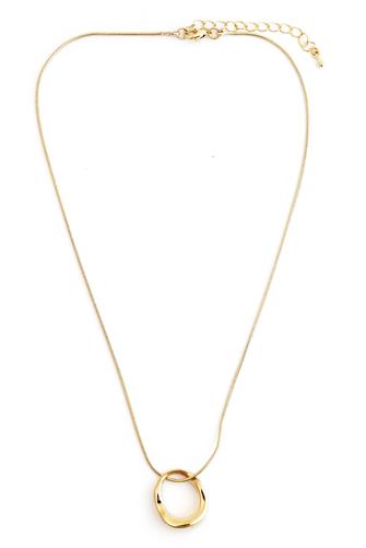 16 In Neck Round Chain Ring Pendant 