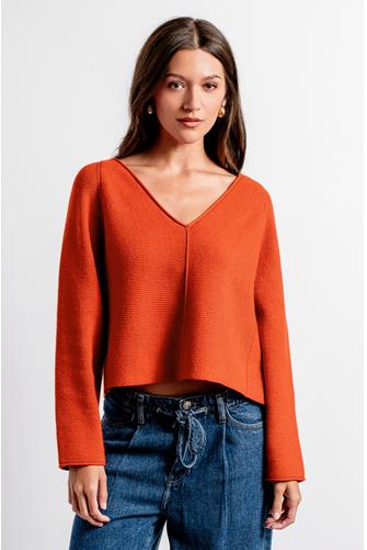 Asmina V-Neck DARK CORAL