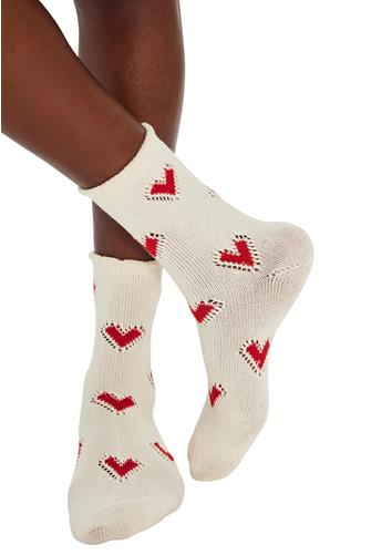 Cupids Bow Socks RED