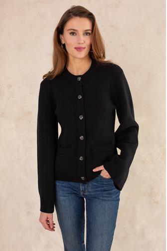 Catherine Wool Cardigan BLACK