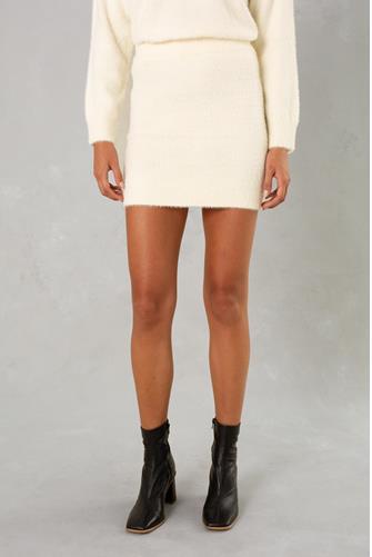 Eyelash Sweater Skirt WHITE
