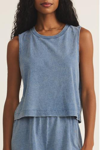 Sloane Jersey Muscle Tank MEDIUM INDIGO