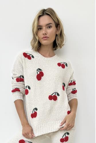 Fuzzy Sweater Top CHERRIES