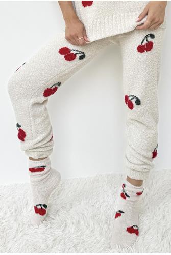 Fuzzy Sweater Jogger CHERRIES