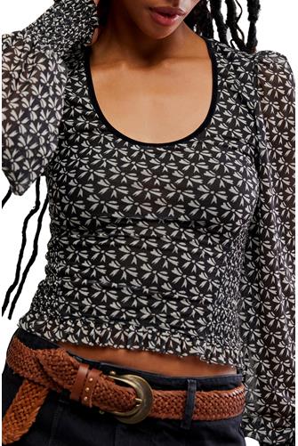 Dottie Knit Top - Printed BLACK COMBO