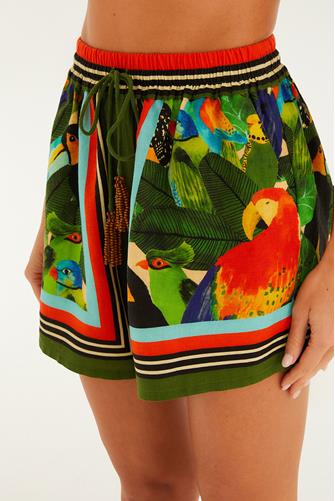 Bird Leaves Shorts green multi