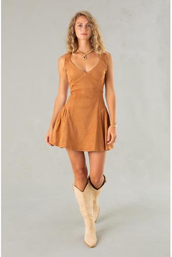 Jamie Faux Suede Mini Dress CAMEL