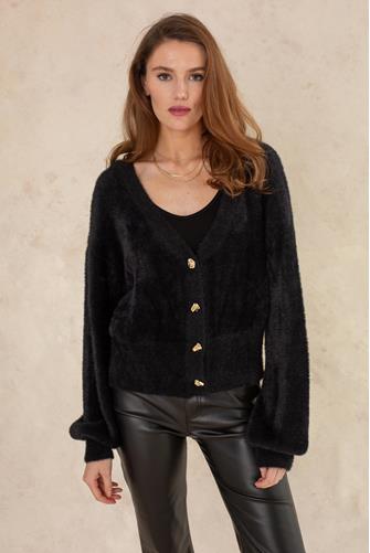 Elle Eyelash Cardi BLACK