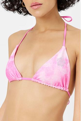 Distorted Pink Dye Tia Terry Triangle Bikini Top DISTORTED PINK DYE