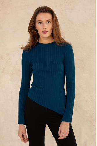 Ash Long Sleeve Asym Hem #918 Dark Blue