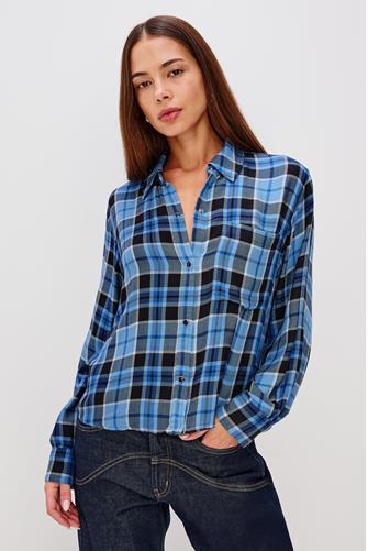 Malin Blue Check MIDNIGHT BLUE WHITE